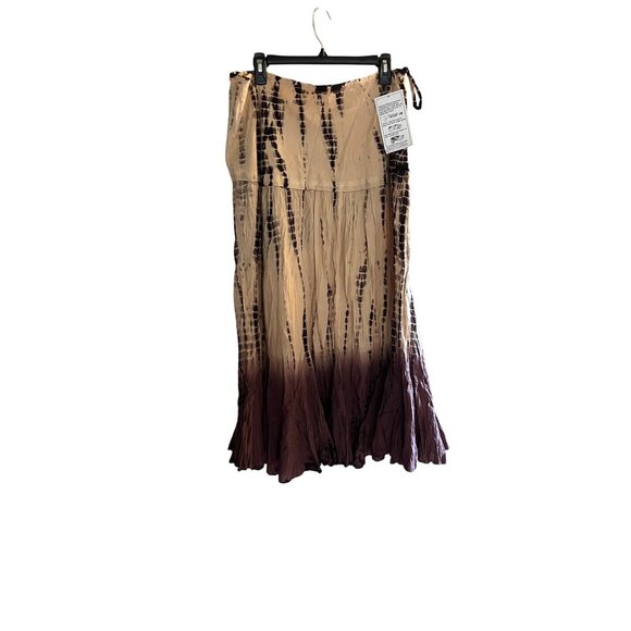 Vintage NWT dead stock Boho Cotton Tie-Dye Maxi Skirt Sz 16 crinkle cotton - Picture 1 of 11